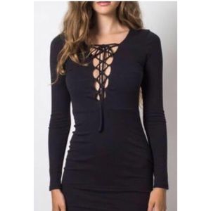 Lace Up Bodycon Dress